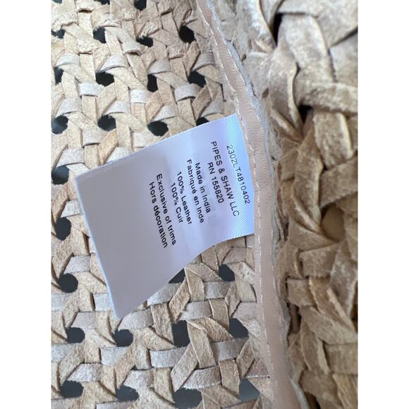 NEW Veronica Beard Fio Woven Leather Puff Sleeve Eyelet Jacket Brown Size: M - Picture 4 of 8